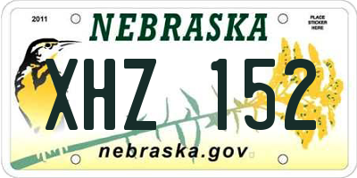 NE license plate XHZ152