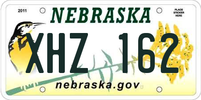 NE license plate XHZ162