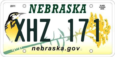 NE license plate XHZ171