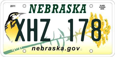 NE license plate XHZ178