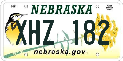 NE license plate XHZ182