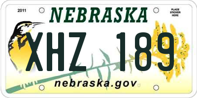 NE license plate XHZ189
