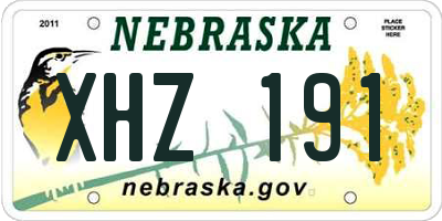 NE license plate XHZ191