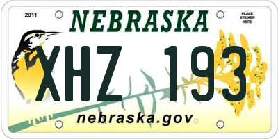 NE license plate XHZ193