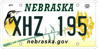 NE license plate XHZ195