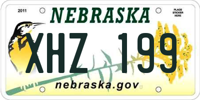 NE license plate XHZ199