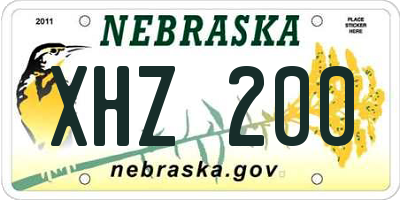 NE license plate XHZ200