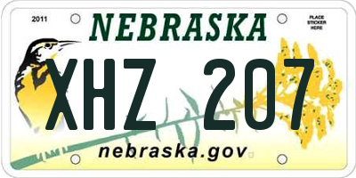 NE license plate XHZ207