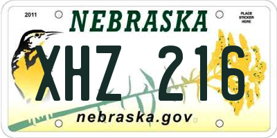 NE license plate XHZ216
