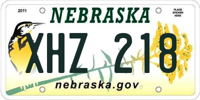 NE license plate XHZ218