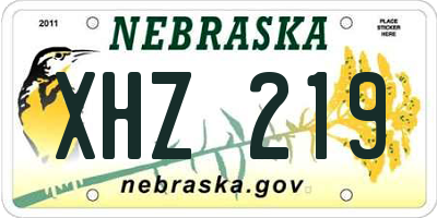 NE license plate XHZ219
