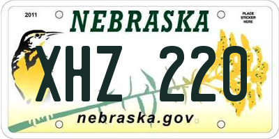 NE license plate XHZ220