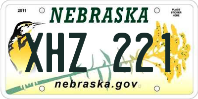 NE license plate XHZ221