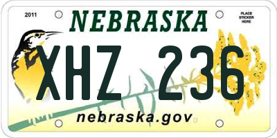 NE license plate XHZ236