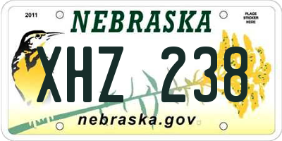 NE license plate XHZ238