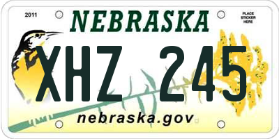 NE license plate XHZ245