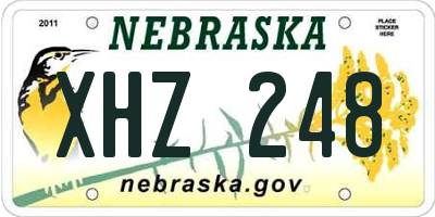 NE license plate XHZ248