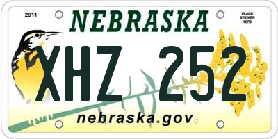 NE license plate XHZ252