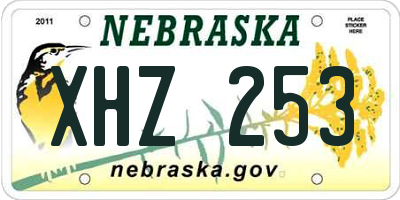 NE license plate XHZ253