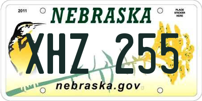 NE license plate XHZ255