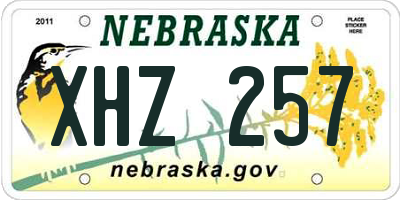 NE license plate XHZ257