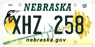 NE license plate XHZ258