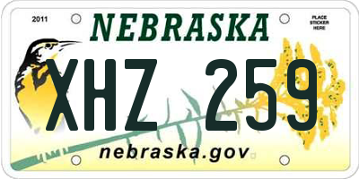 NE license plate XHZ259