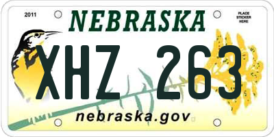 NE license plate XHZ263