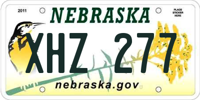 NE license plate XHZ277