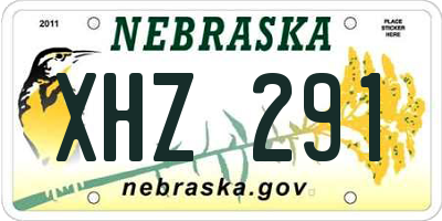 NE license plate XHZ291