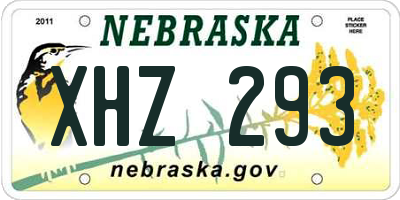 NE license plate XHZ293