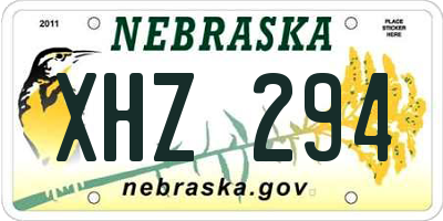 NE license plate XHZ294