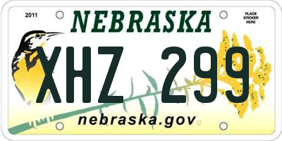 NE license plate XHZ299