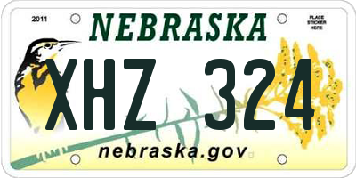 NE license plate XHZ324