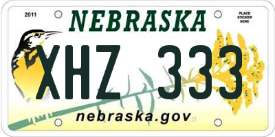 NE license plate XHZ333