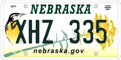 NE license plate XHZ335