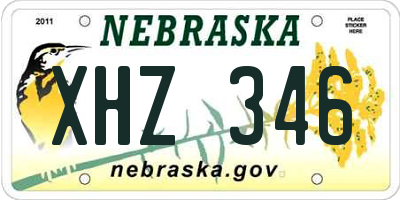 NE license plate XHZ346