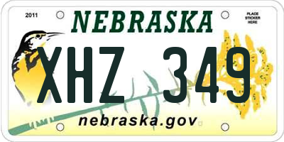 NE license plate XHZ349