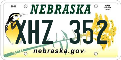 NE license plate XHZ352