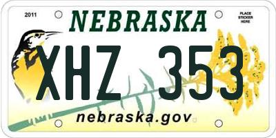 NE license plate XHZ353