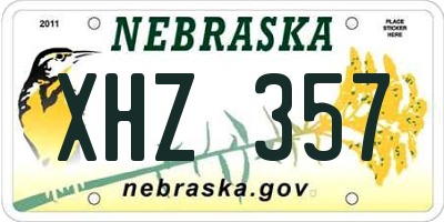 NE license plate XHZ357