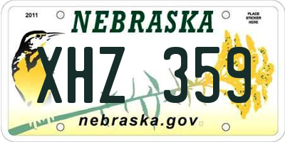 NE license plate XHZ359