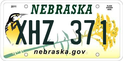 NE license plate XHZ371