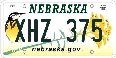 NE license plate XHZ375