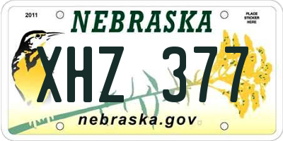 NE license plate XHZ377