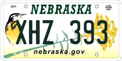 NE license plate XHZ393
