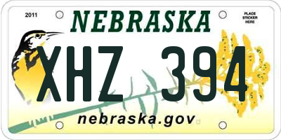NE license plate XHZ394
