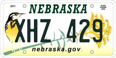 NE license plate XHZ429