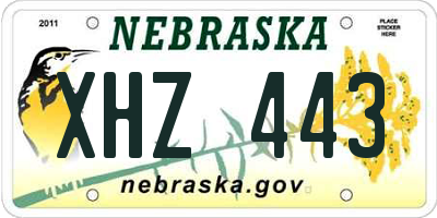 NE license plate XHZ443