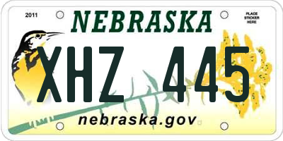 NE license plate XHZ445